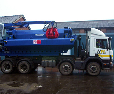 A key part of transporting metal is the mobile baling process seen here.