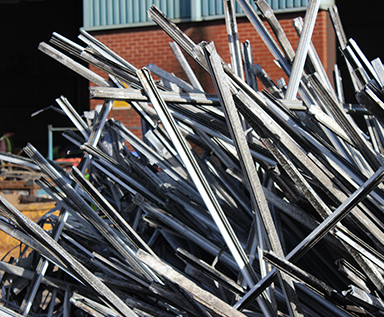 A stack of non-ferrous metals, sorted and ready for processing.