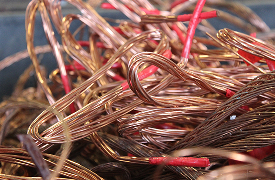 Copper wire waiting to be recycled