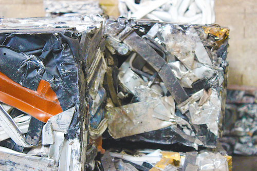 cubes of scrap metal