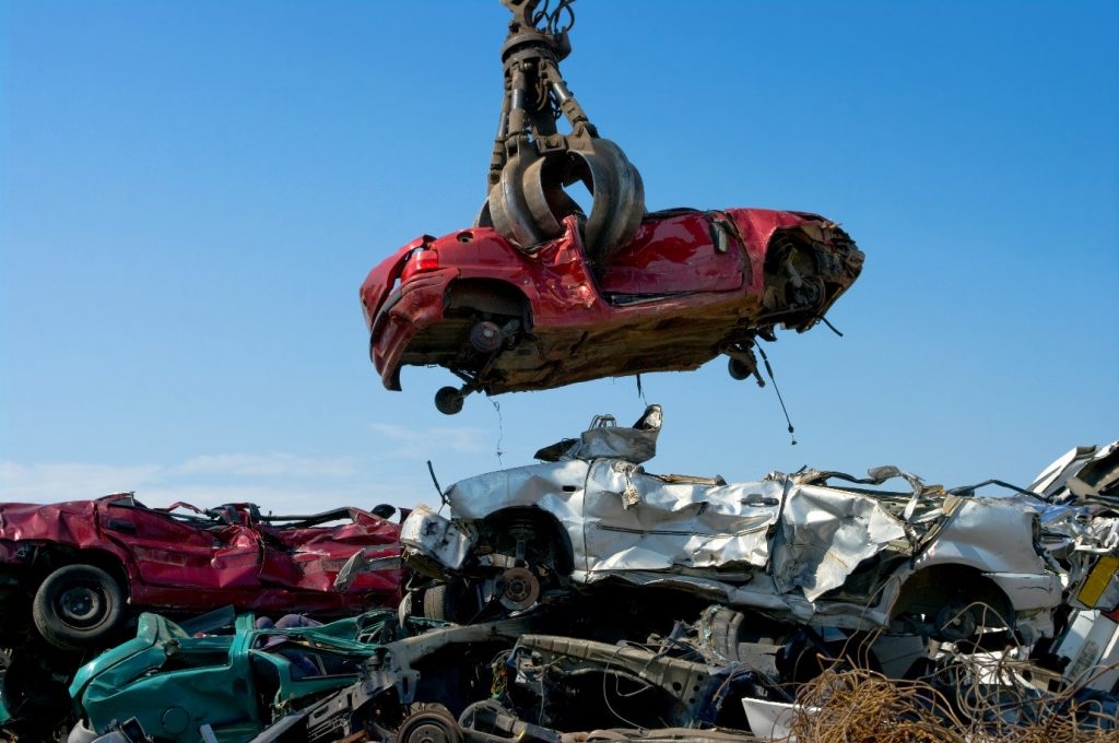 A Car being Recycled
