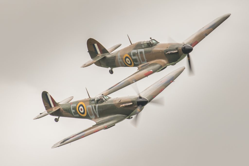 A Hurricane and Spitfire