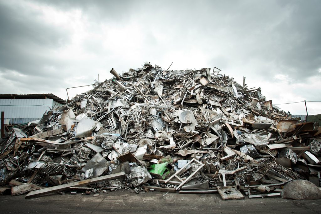 Pile of Aluminium scrap for recycling