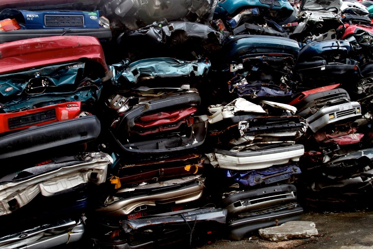 Scrap car pile