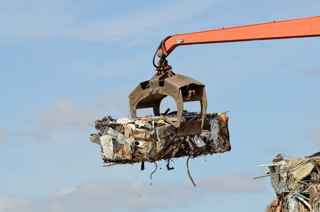 metal bale on crane