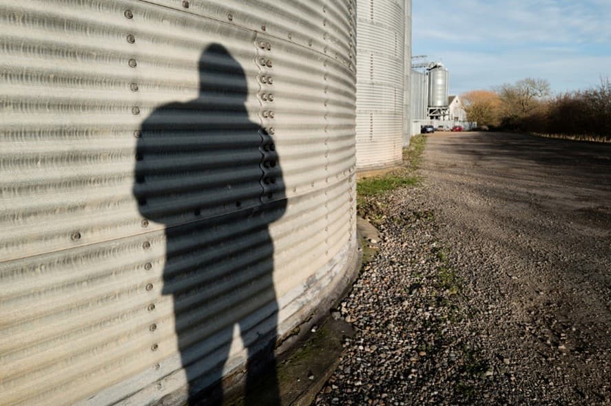 A shadow of a person on a wall