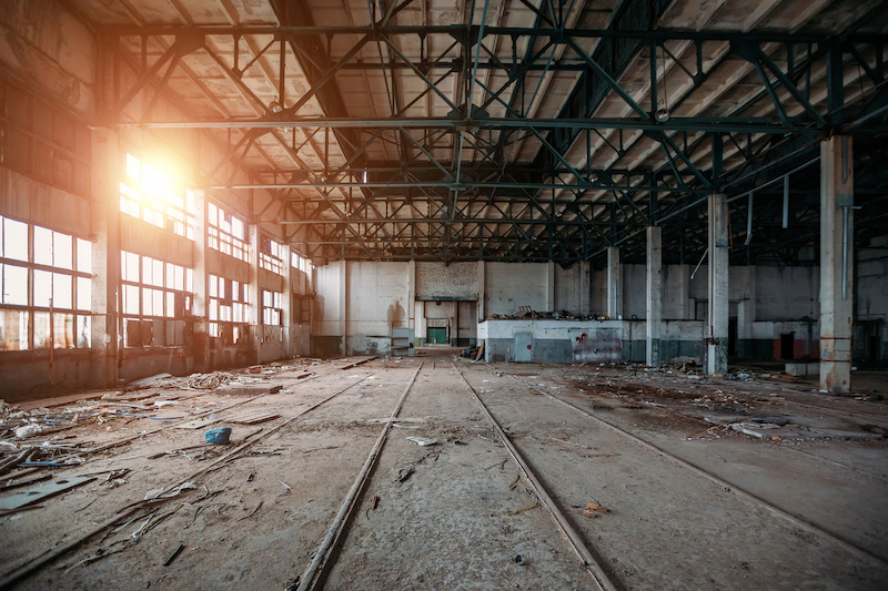 Abandoned and empty factory