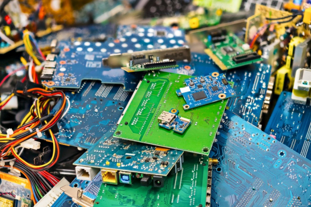 A pile of electronic components