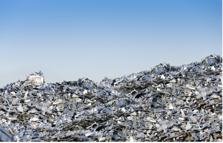 A pile of crushed metal